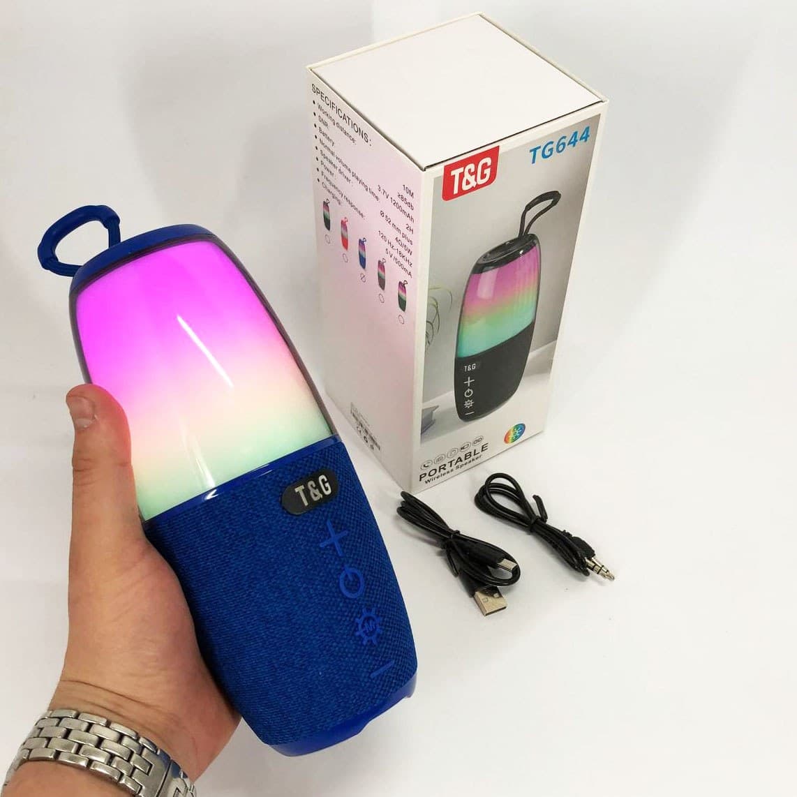 Портативна колонка TG644 5W з RGB підсвічуванням фото