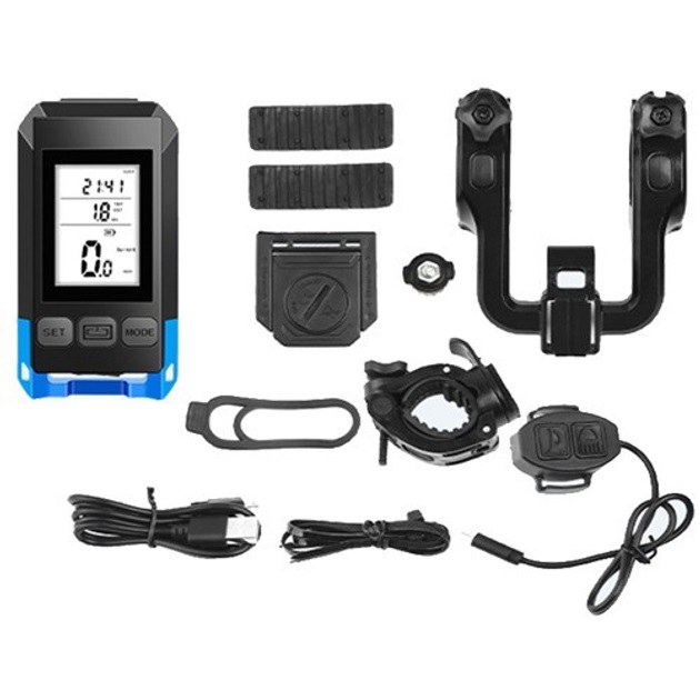 Велофара з комп'ютером та сигналом MT-088-T6, 450Lum фото