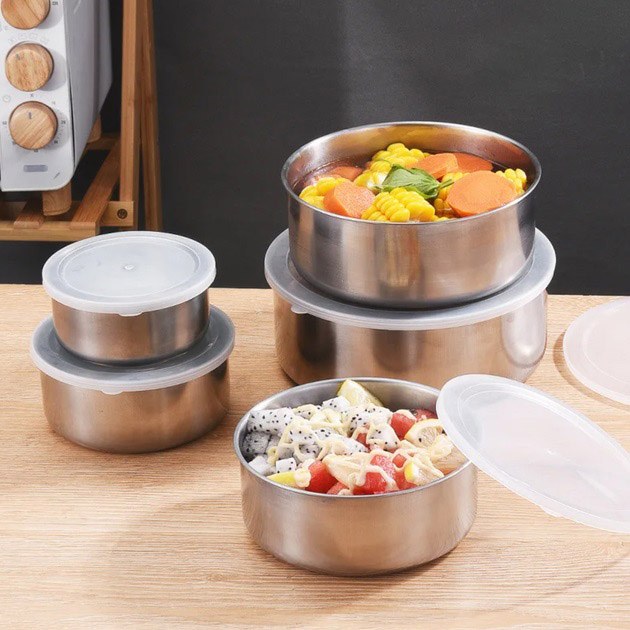 Набір харчових контейнерів Unique UN-1515, 5 шт, нержавіюча сталь фото