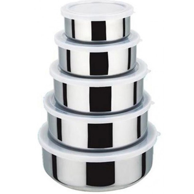 Набір харчових контейнерів Unique UN-1515, 5 шт, нержавіюча сталь фото