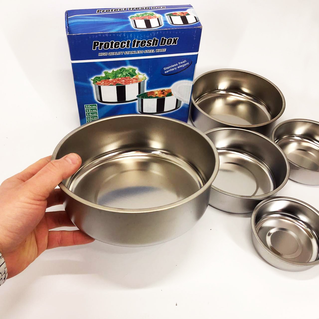 Набір харчових контейнерів Unique UN-1515, 5 шт, нержавіюча сталь фото