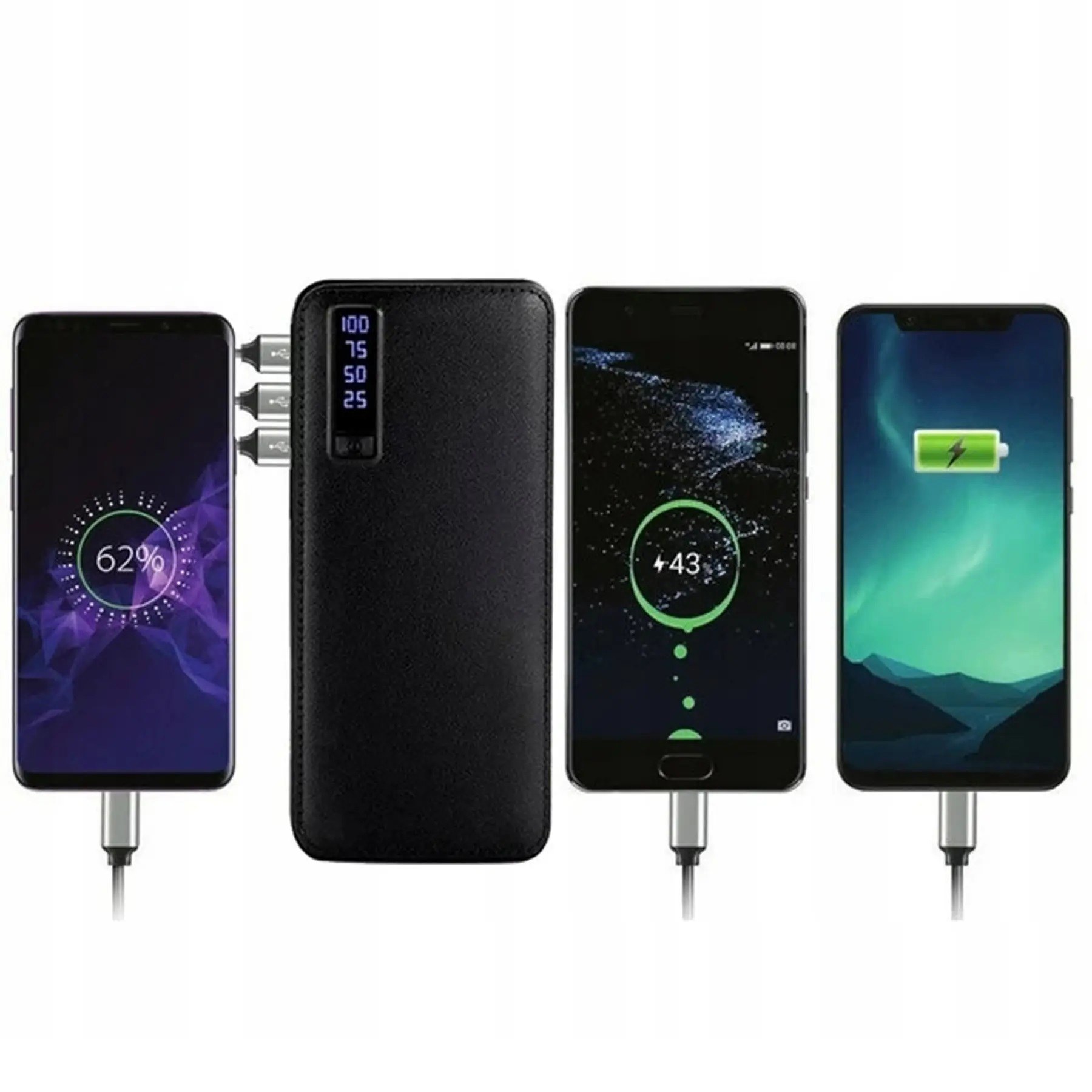 Портативний зарядний пристрій Павербанк 50000 mAh 3хUSB Power Bank Smart Tech Black фото