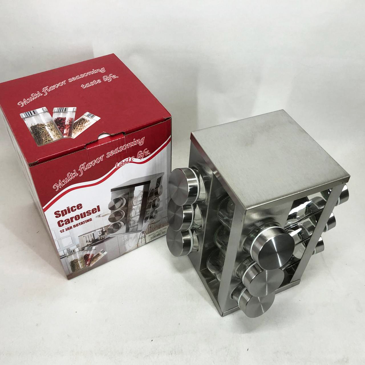 Набір ємностей для спецій на підставці UNIQUE 12 в 1 фото