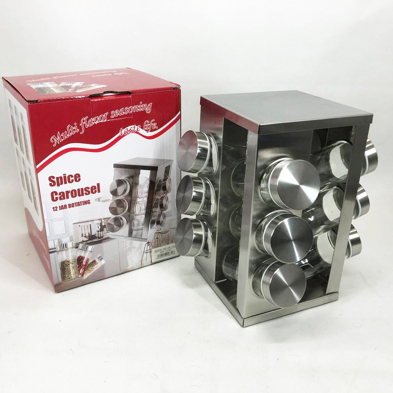 Набір ємностей для спецій на підставці UNIQUE 12 в 1 фото