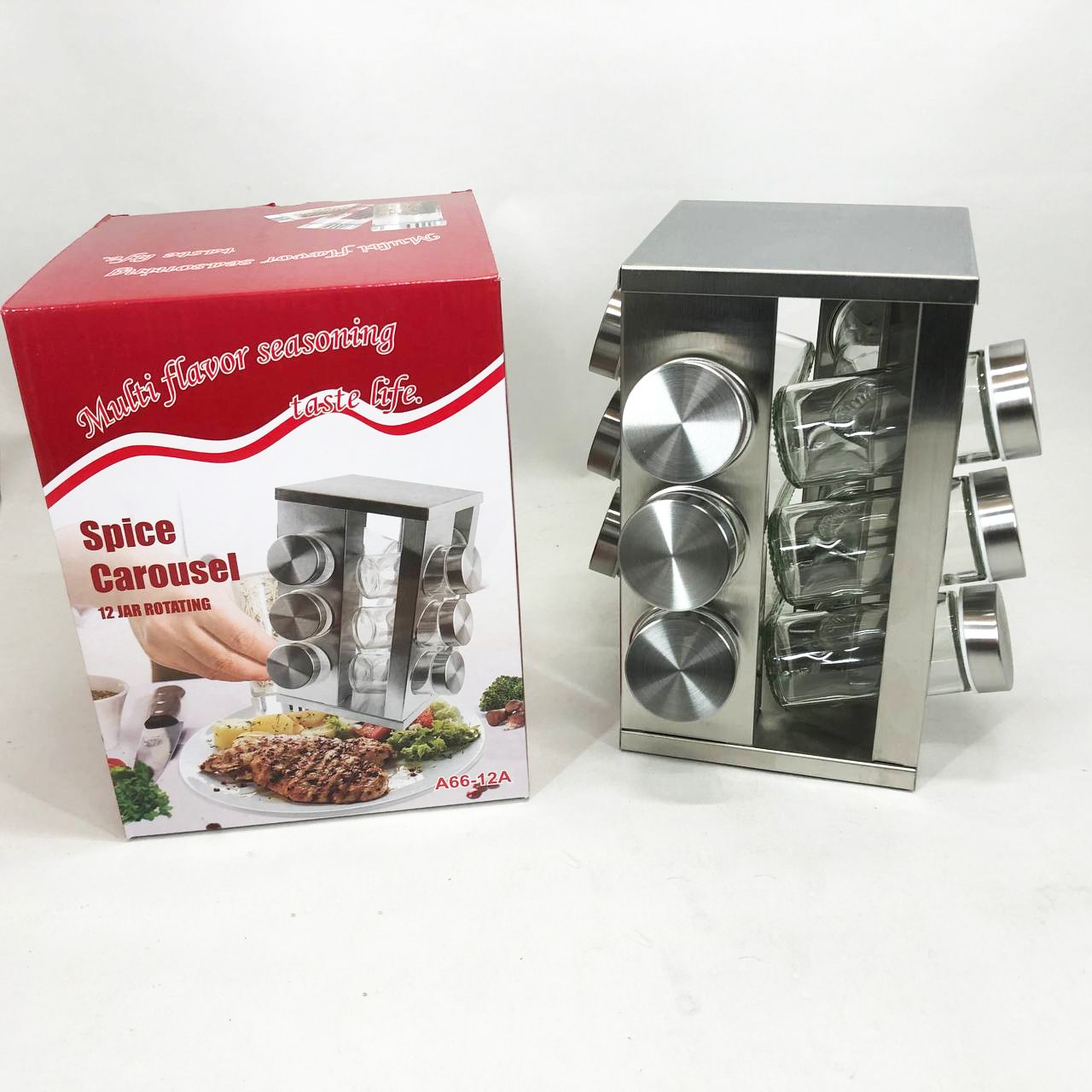 Набір ємностей для спецій на підставці UNIQUE 12 в 1 фото